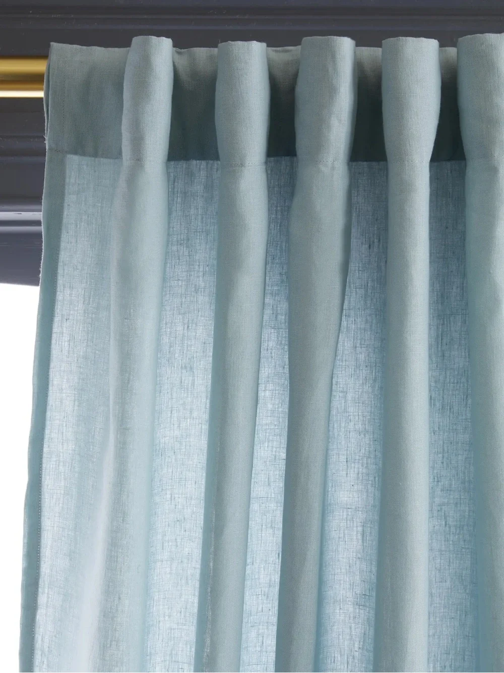 QUINCE Set Of 2 48x96 European Linen Curtains Light Blue 9097